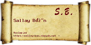 Sallay Bán névjegykártya